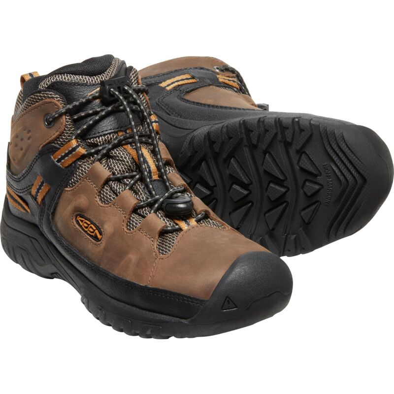 Keen Targhee Mid WP Big Kid's Dark Earth/Golden Brown
