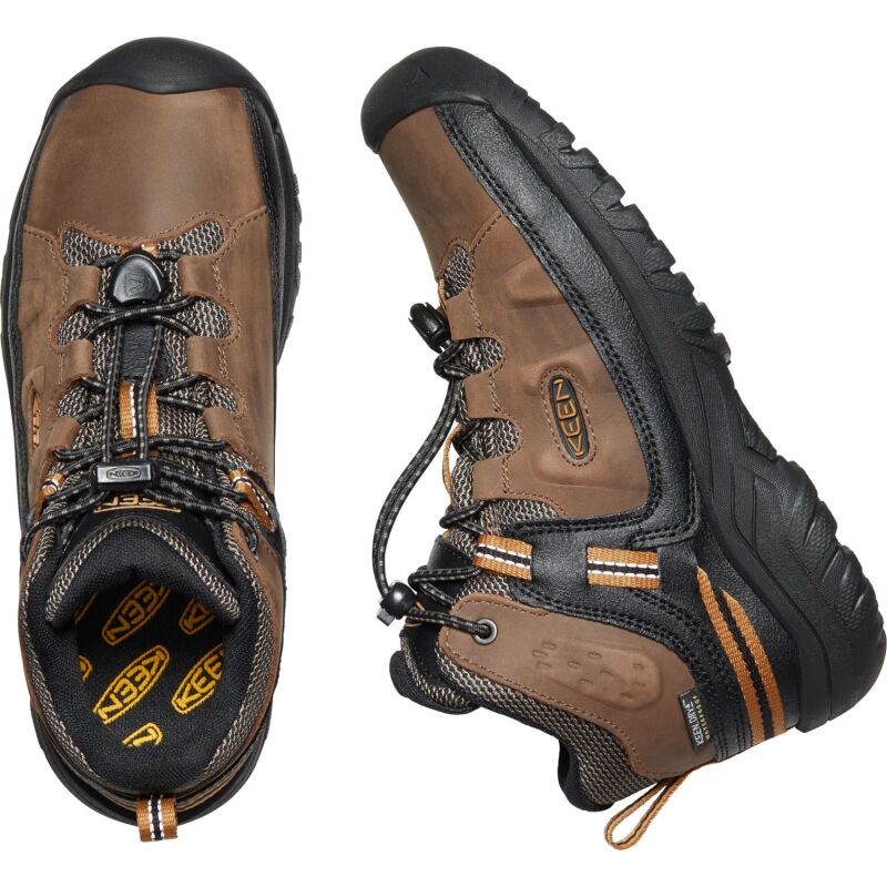 Keen Targhee Mid WP Big Kid's Dark Earth/Golden Brown