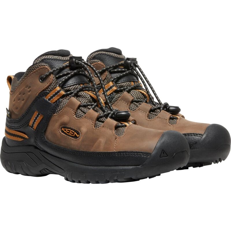 Keen Targhee Mid WP Big Kid's Dark Earth/Golden Brown