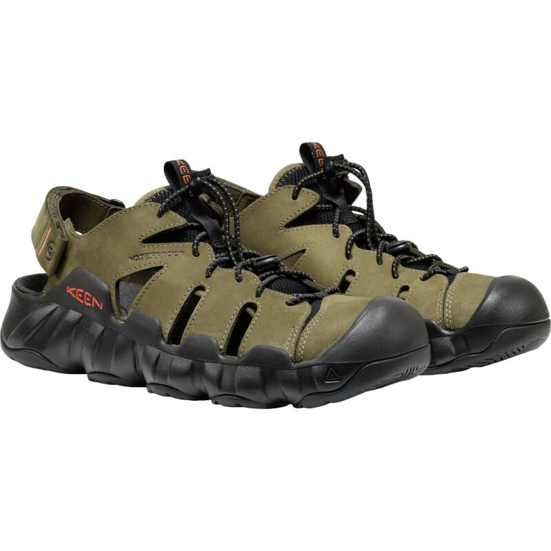 Keen Hyperport Fisherman Leather Sandal Men's Dark Olive/Black
