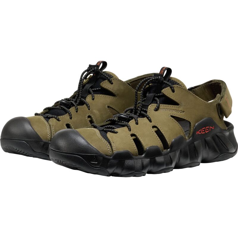 Keen Hyperport Fisherman Leather Sandal Men's Dark Olive/Black