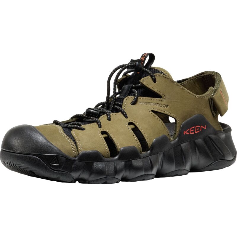 Keen Hyperport Fisherman Leather Sandal Men's Dark Olive/Black